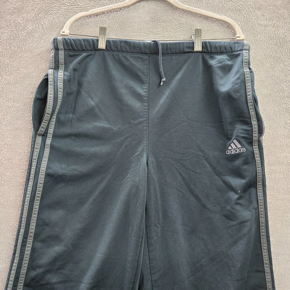 VINTAGE Adidas‎ Men Activewear Pants Medium Blue Track Logo Baggy Y2K